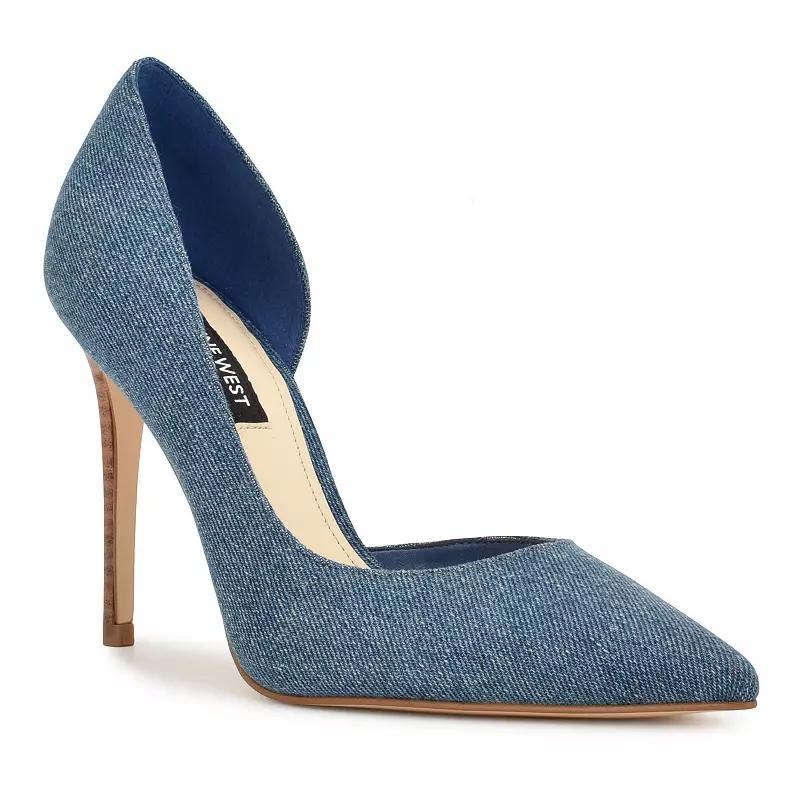 Nine West Folowe Womens Leather Dress Pumps Blue Product Image