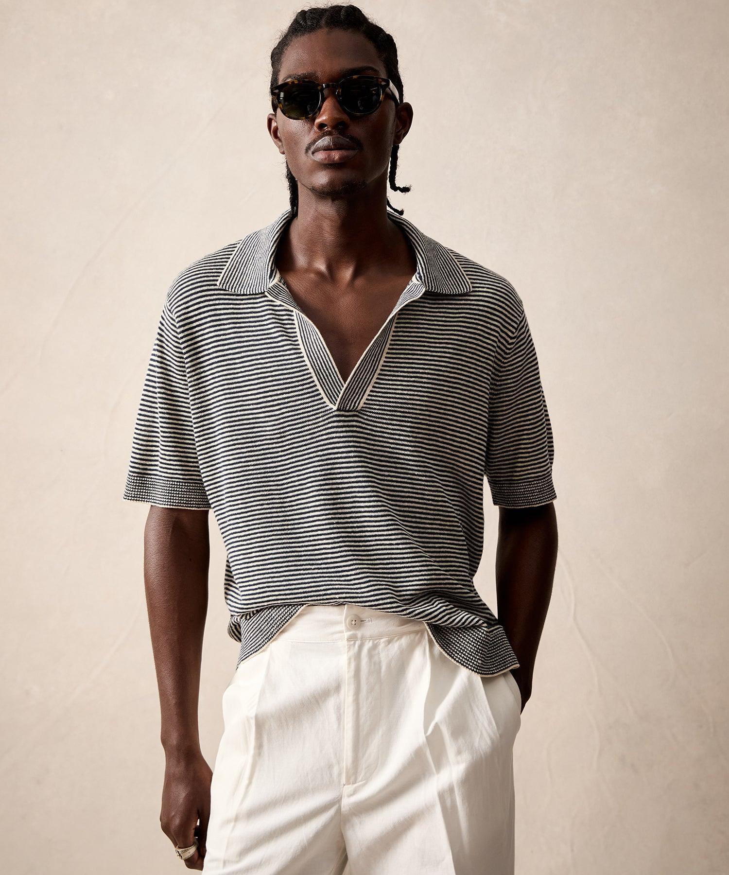 Relaxed Linen Stripe Montauk Polo Product Image