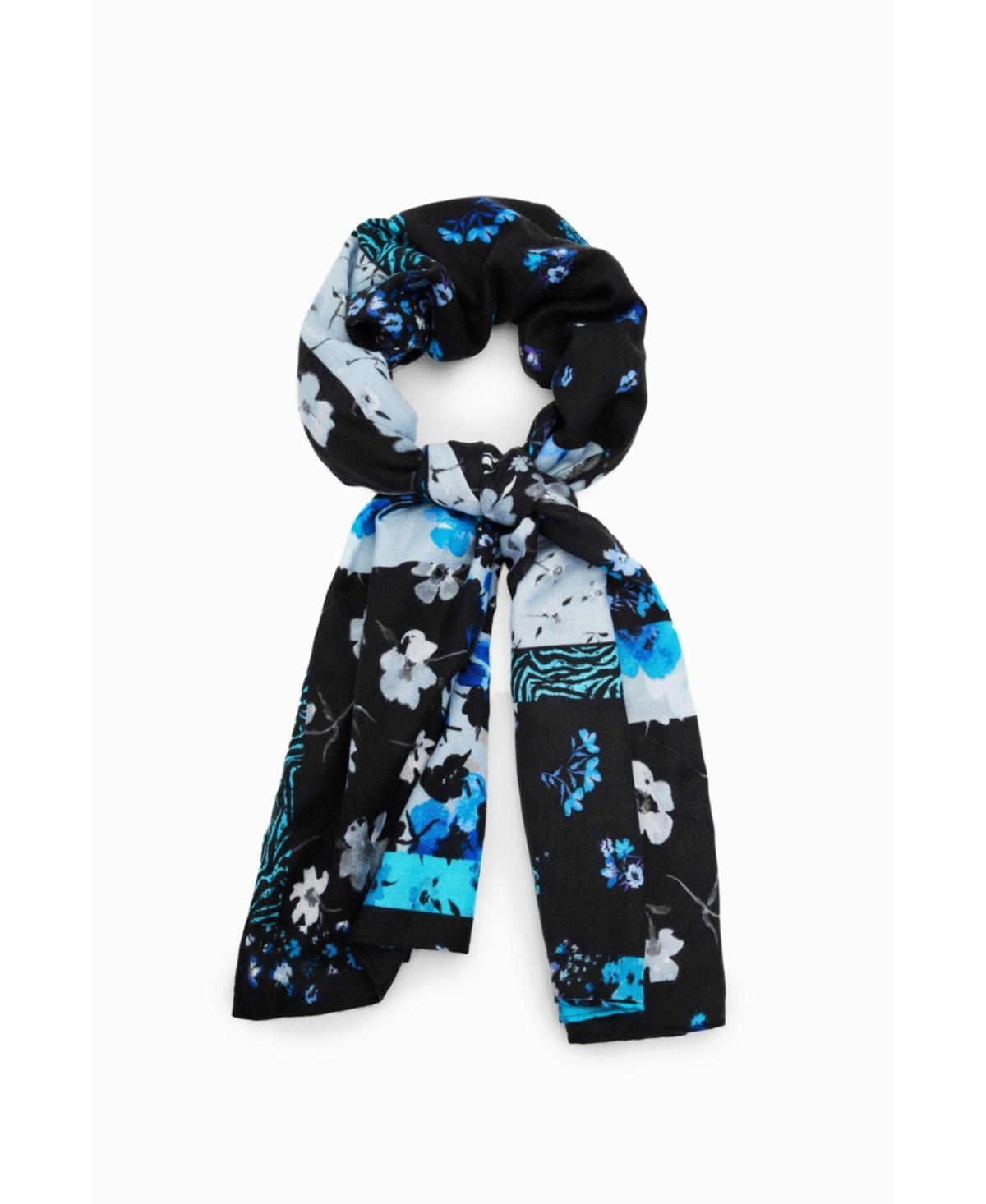 Desigual Womens Rectangular patchwork floral foulard Product Image