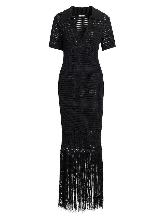 Womens Valerie Crochet Fringe Maxi Dress Product Image