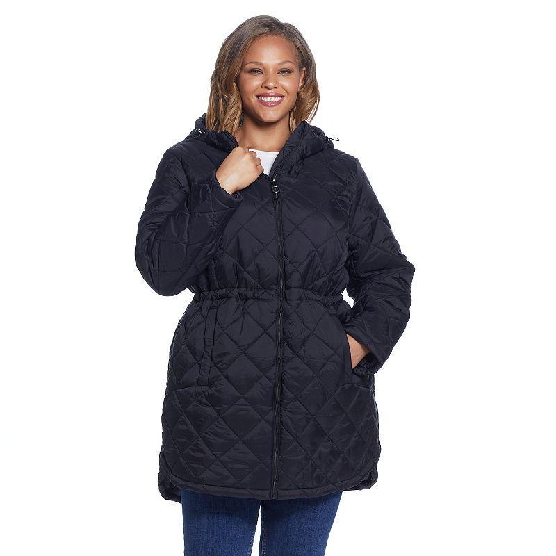 Plus Size Weathercast Hood Quilted Anorak Jacket, Womens Product Image