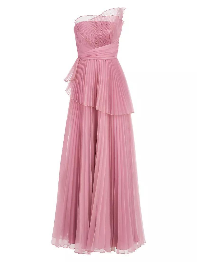 Delphine Pleated One-Shoulder Organza Gown Product Image