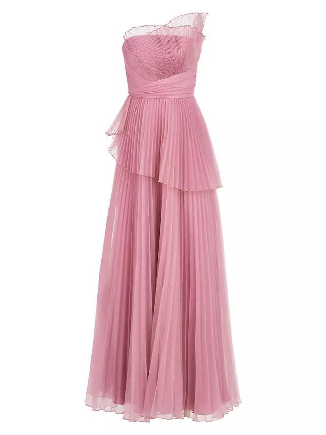 Delphine Pleated One-Shoulder Organza Gown Product Image