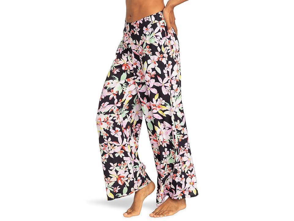 Roxy Midnight Avenue High Rise Tropical Floral Print Wide Leg Pants Product Image