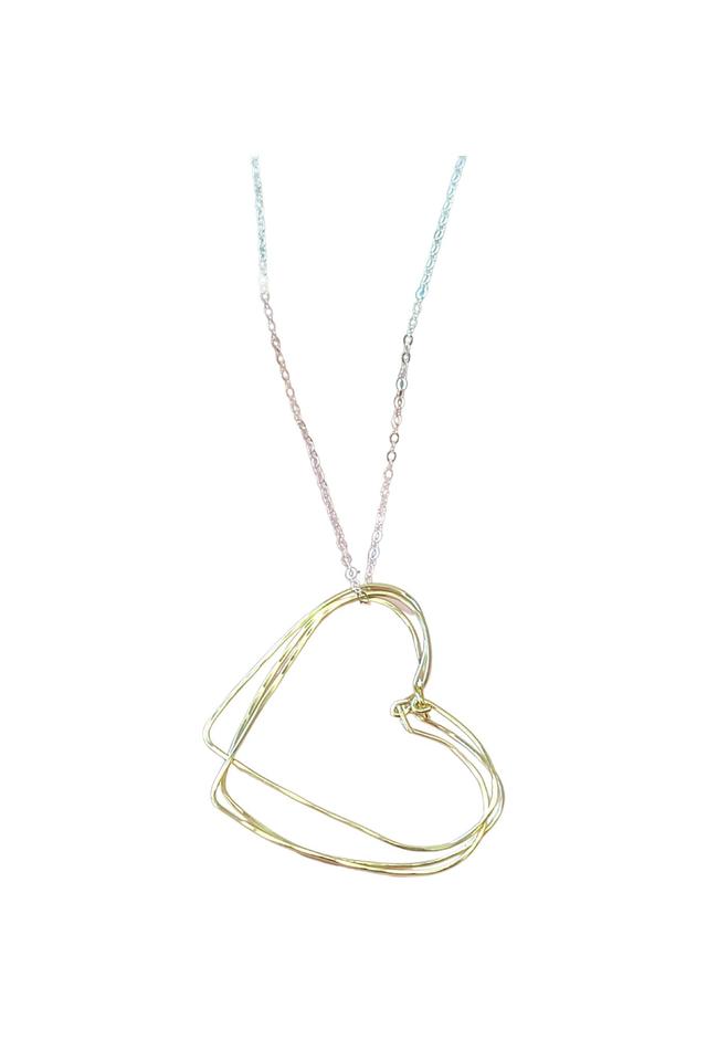 Gold Hearts Necklace on a Silver Chain Product Image