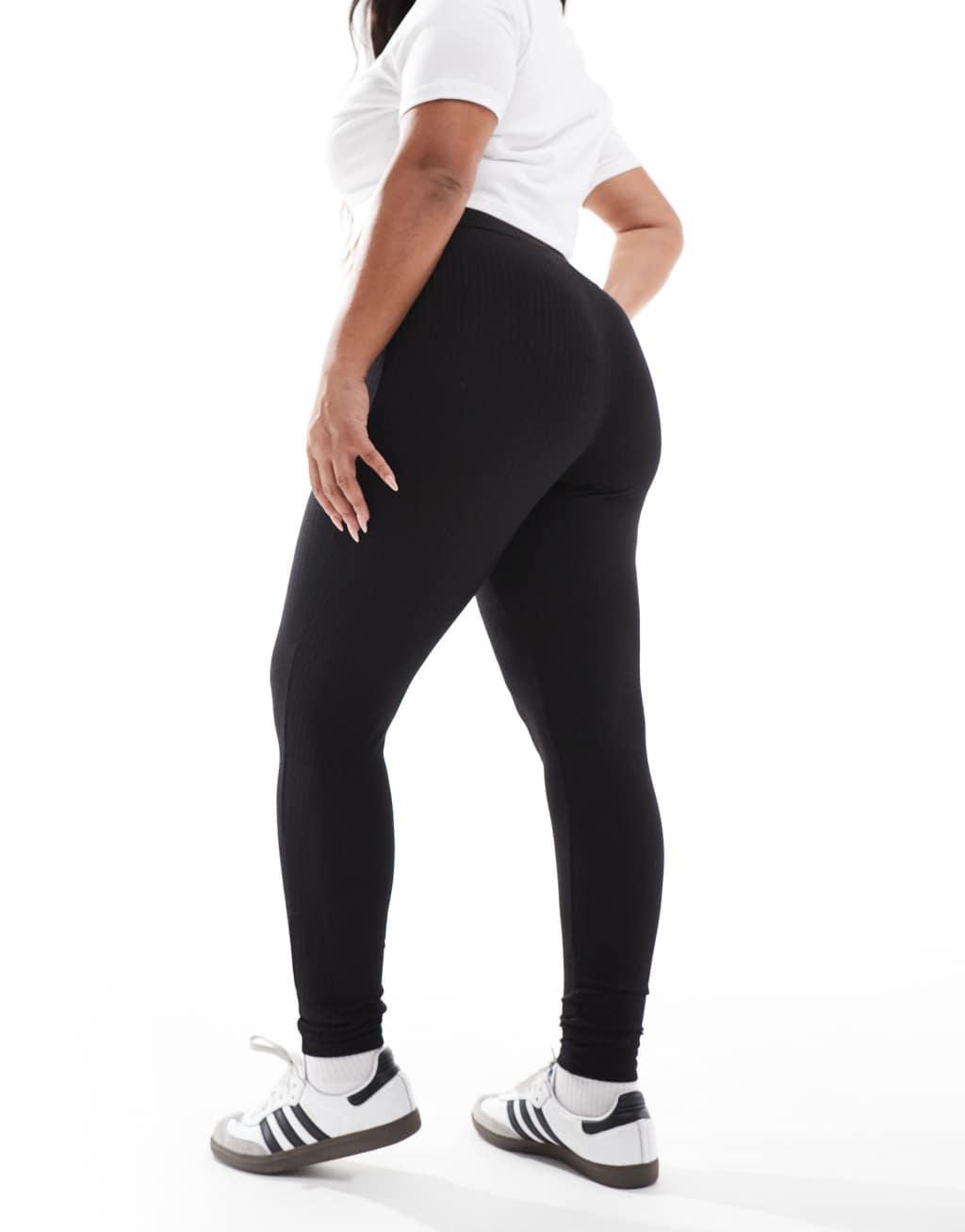 Yours ribbed leggings in black Product Image