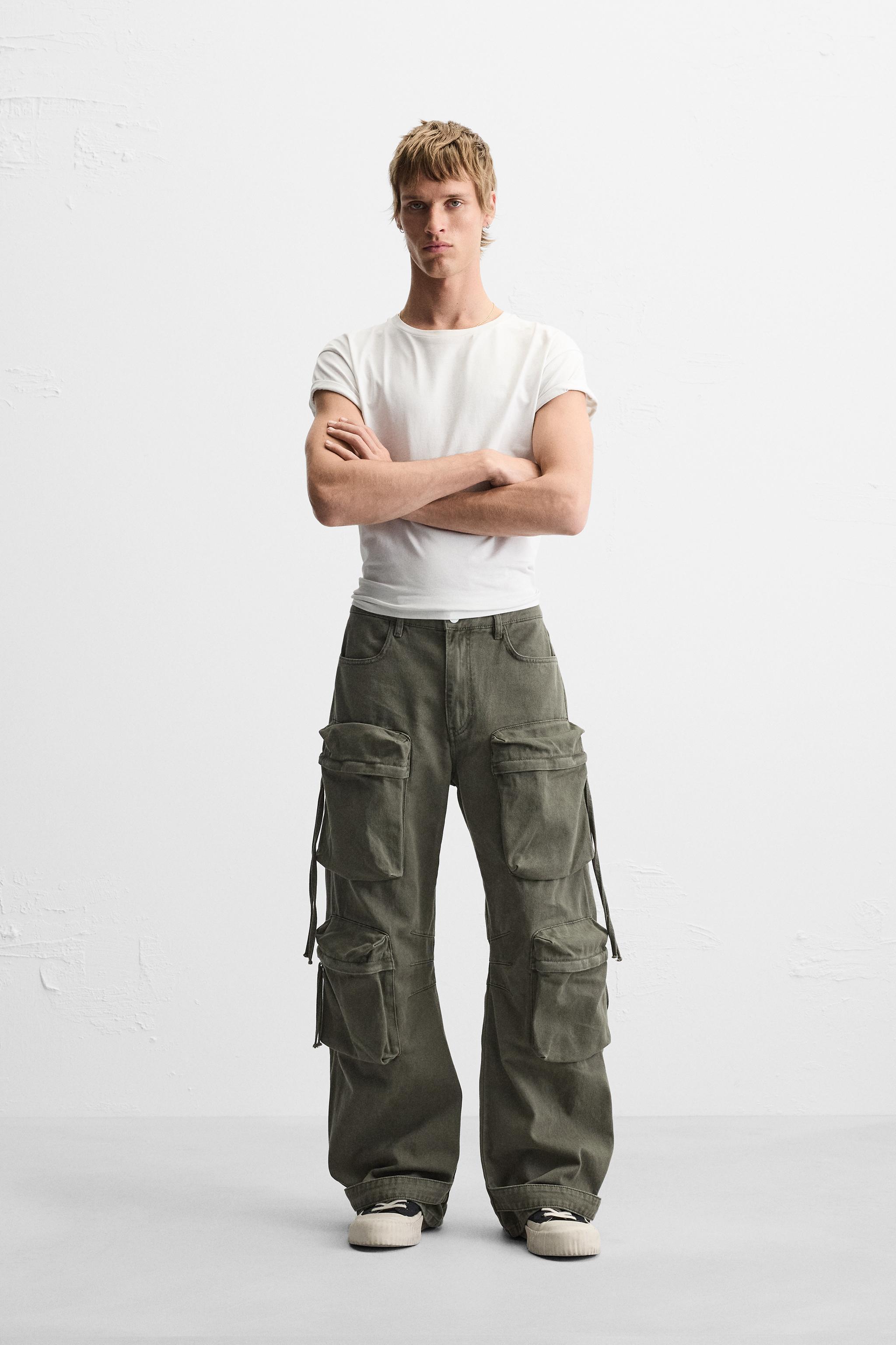 POCKET DENIM CARGO PANTS Product Image