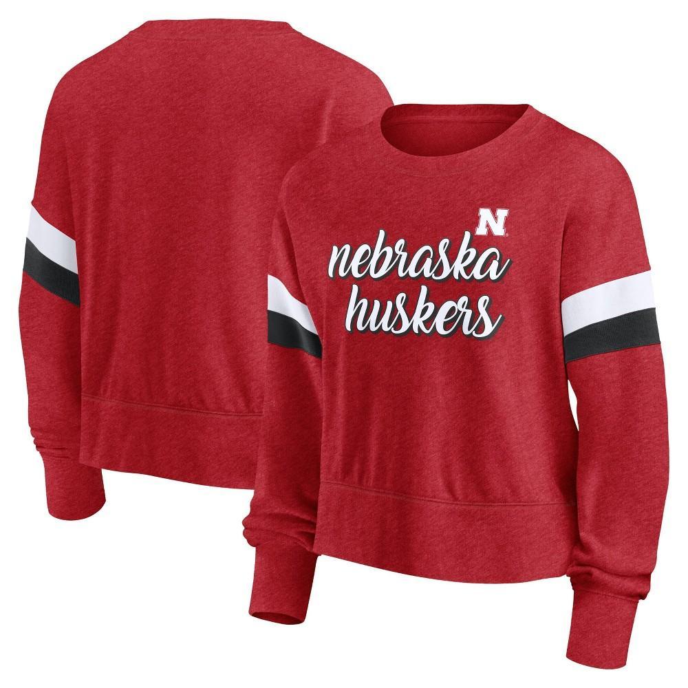 NCAA Nebraska Cornhuskers Womens Crew Neck Fleece Sweatshirt Product Image