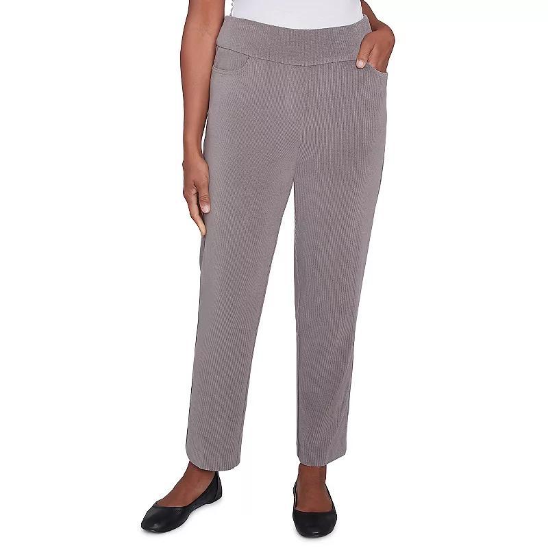 Womens Alfred Dunner Knit Corduroy Pull-On Average Length Pants Grey product image