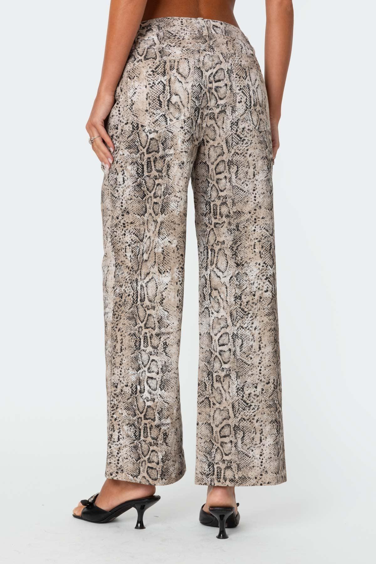 Snakeskin Printed Low Rise Jeans Product Image