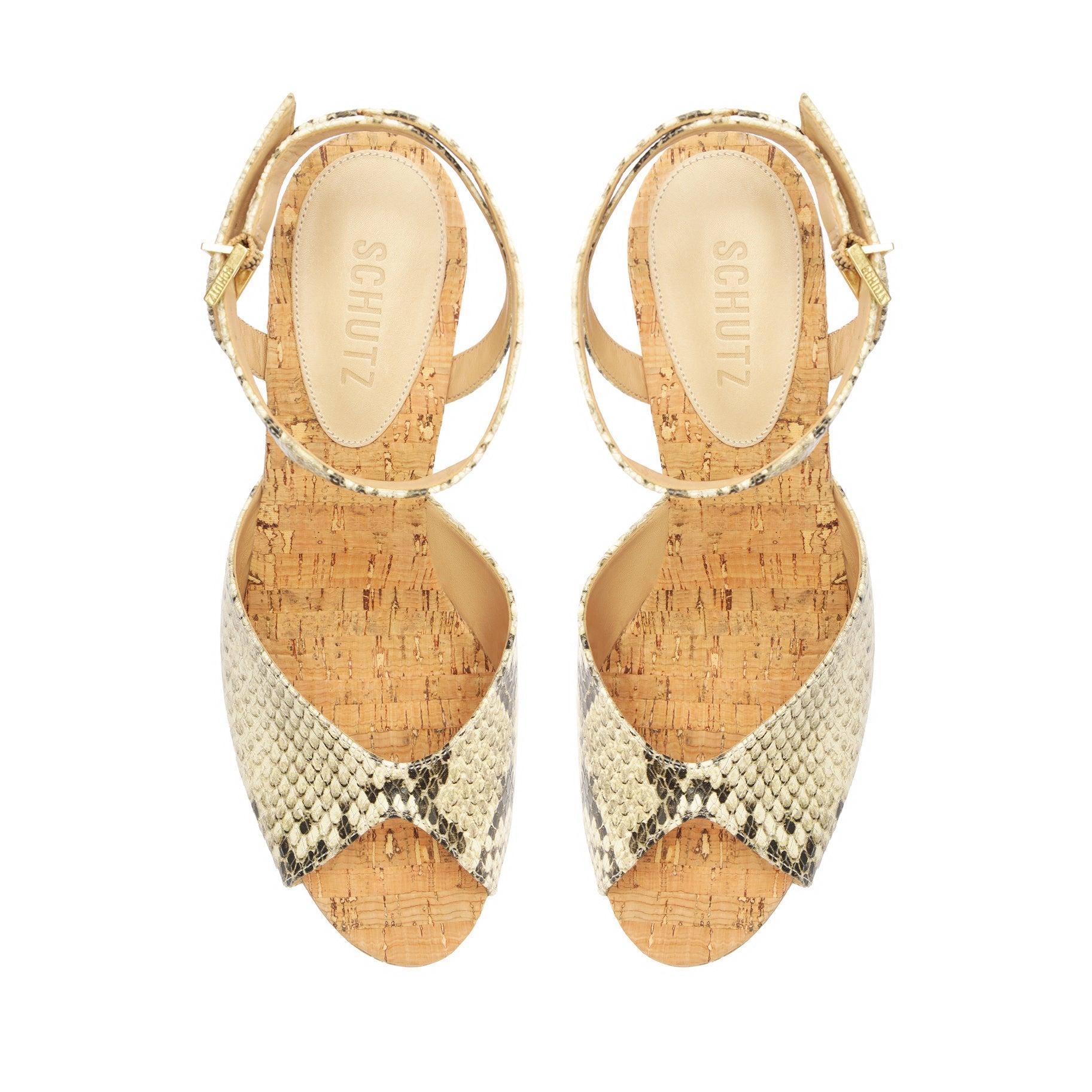 Neith Snake-Embossed Leather Sandal Female Product Image