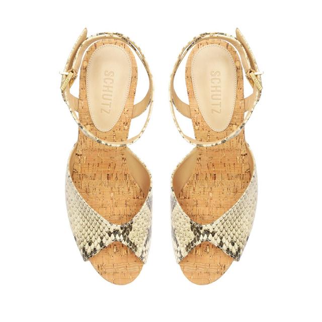 Neith Snake-Embossed Leather Sandal Female Product Image