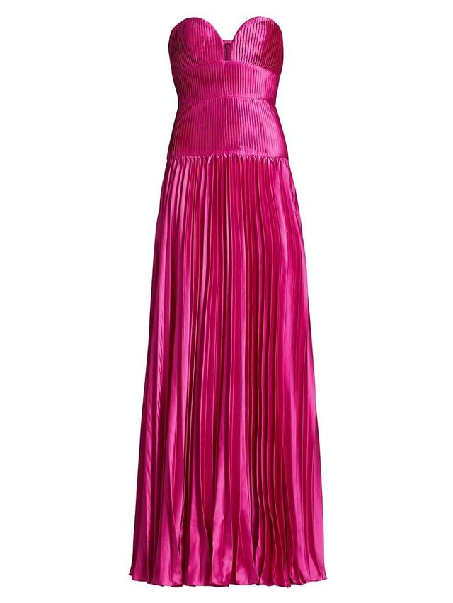 Womens Ludlow Charmeuse Pleated Strapless Gown Product Image