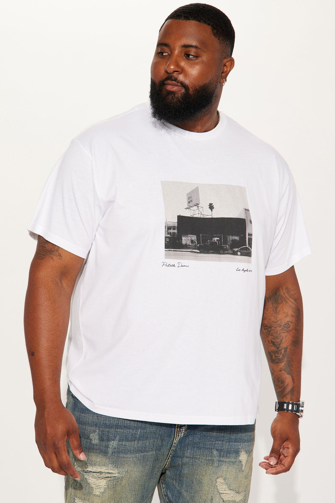 Los Angeles Black And White Photo Short Sleeve Tee - Off White Product Image