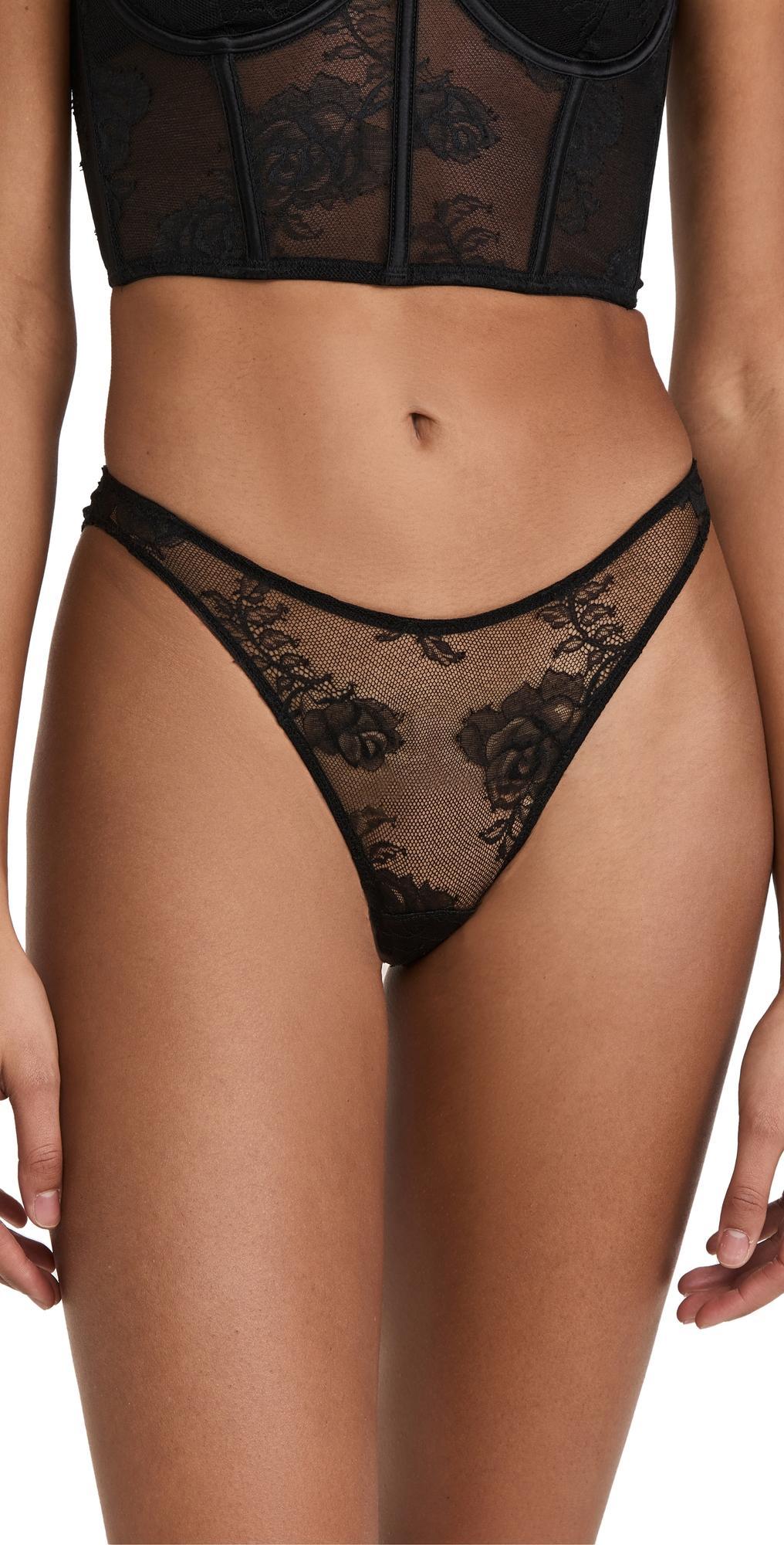 Womens Lace Cheeky Underwear - Black - Size XS - Black - Size XS Product Image