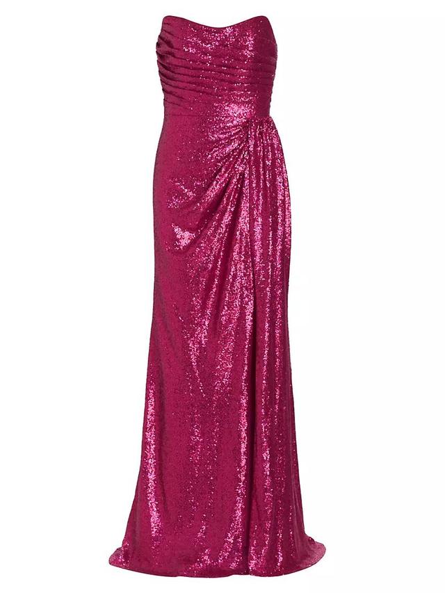 Strapless Sequin Draped Gown Product Image