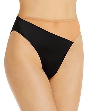 Norma Kamali Snake Mesh Bottom Black. (also in S, XS). Product Image