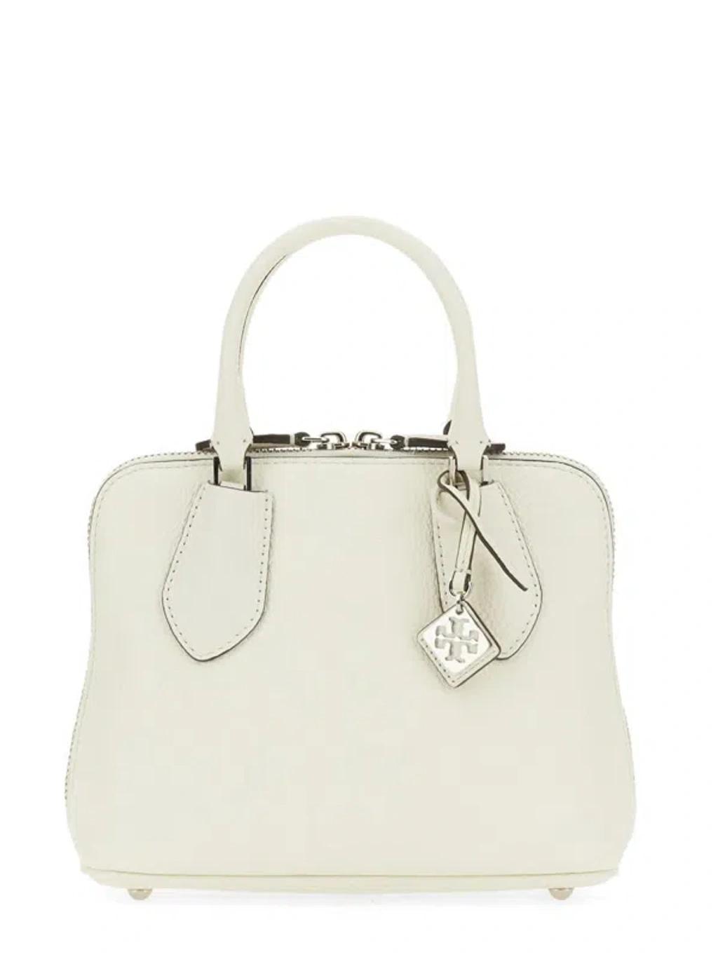 Swing Mini Leather Handbag In White Product Image