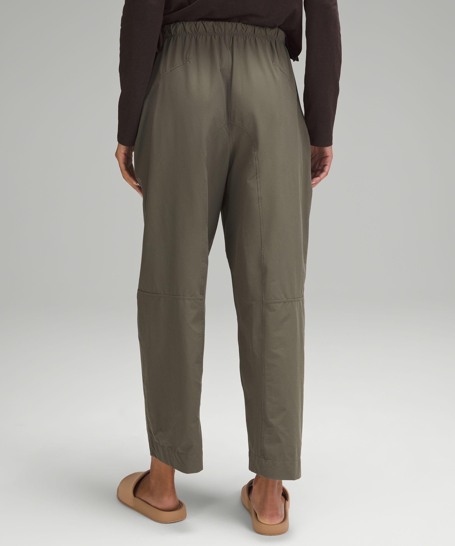 Lightweight Mid-Rise Barrel-Leg Cropped Pant Product Image