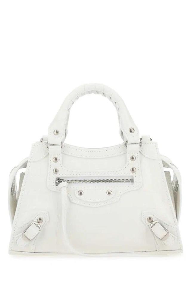 BALENCIAGA Mini Leather Handbag In Classic Style In White Product Image