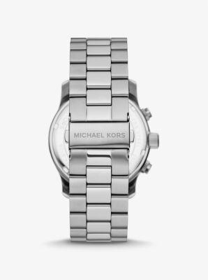 Michael Kors Mens Runway Chronograph Black Stainless Steel Bracelet Watch Product Image