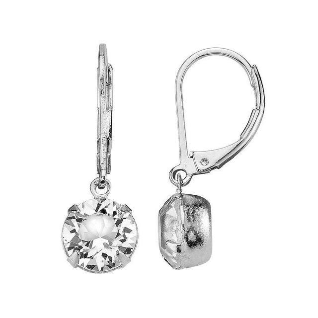 2028 Silver-Tone Genuine Crystal Drop Earrings Product Image