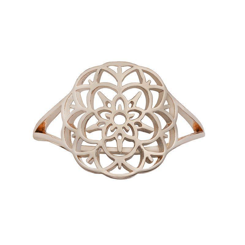 LC Lauren Conrad Rose Gold Tone Floral Filigree Ring, Womens Pink Tone Product Image