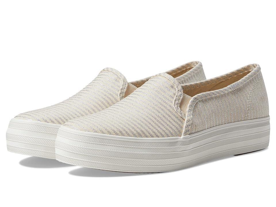 Keds Triple Decker (Natural/Silver Textile Pinstripe) Women's Shoes Product Image