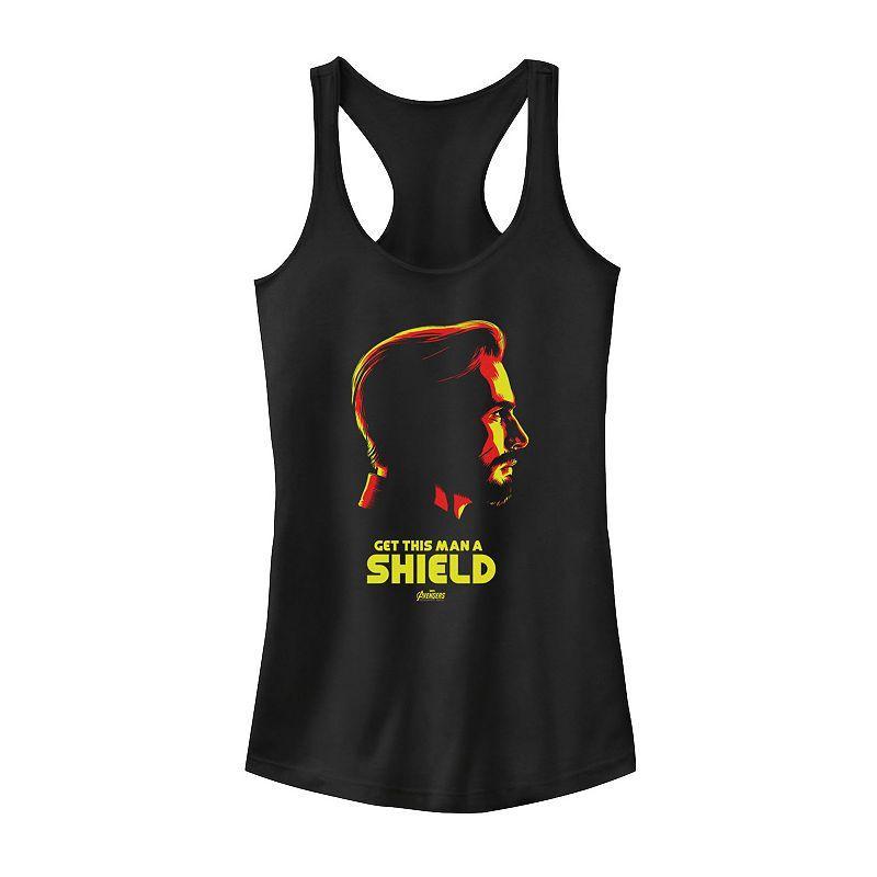 Juniors Marvel Captain America Get This Man A Shield Portrait Tank Top, Girls Product Image