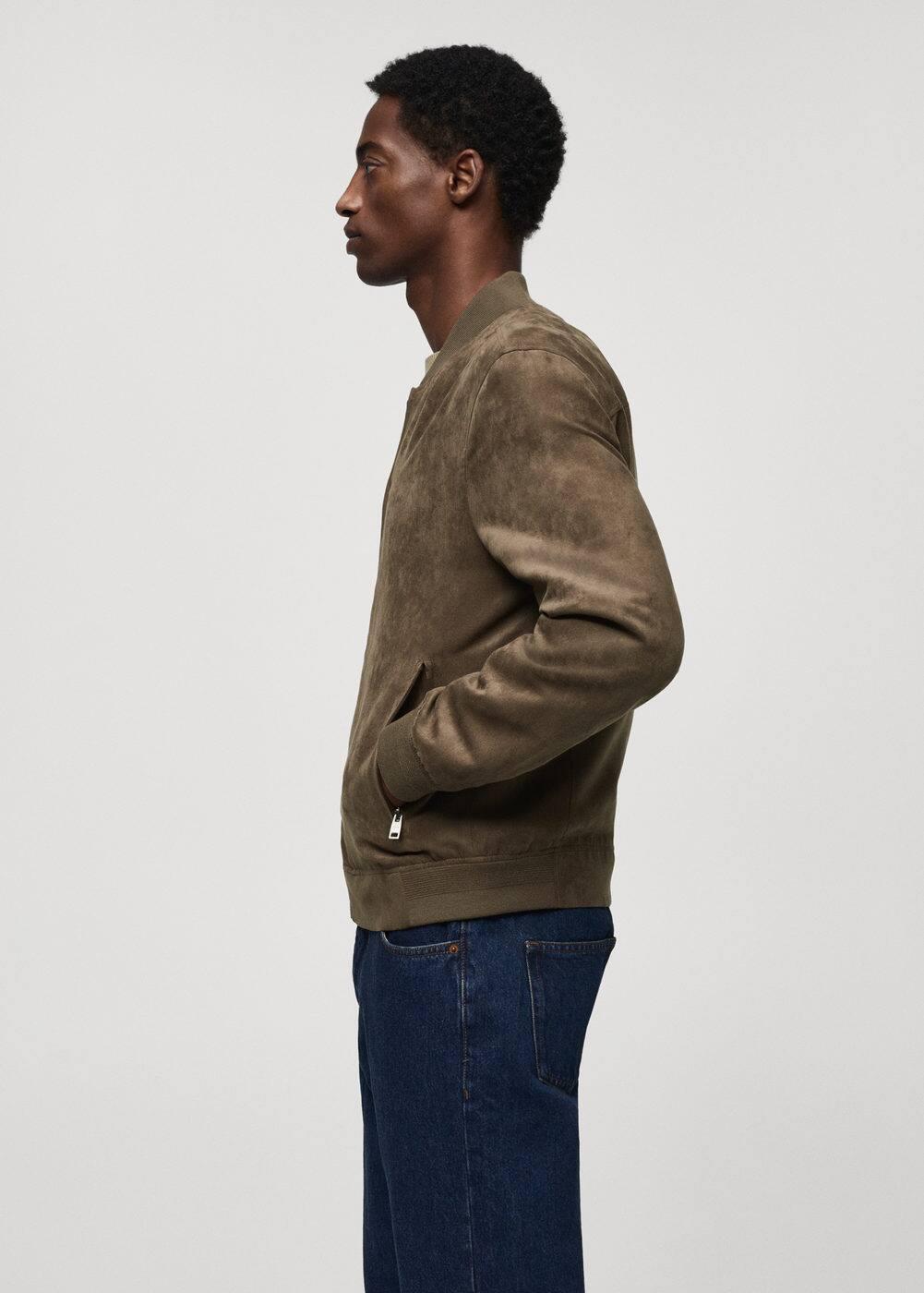 MANGO MAN - Suede-effect bomber jacket medium brownMen Product Image