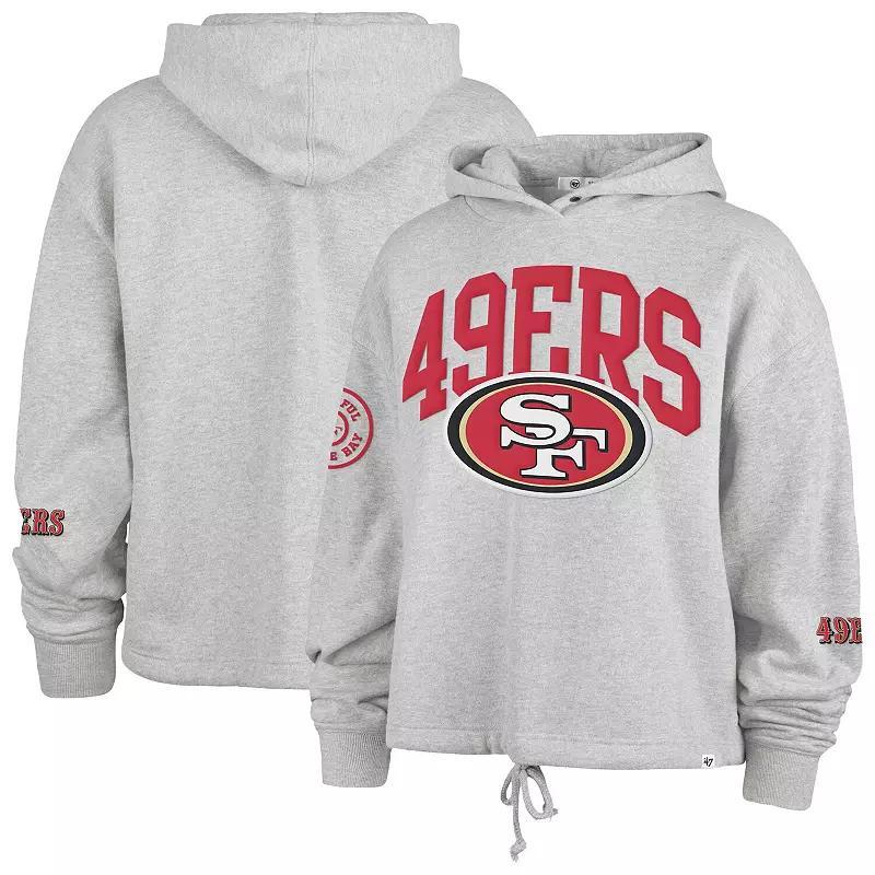 Womens 47 Heather Gray San Francisco 49ers High Hopes Long Sleeve Cropped Hoodie product image