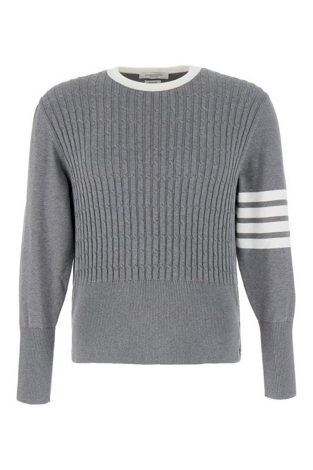 Four Bars Knitted Jumper In Grey Product Image