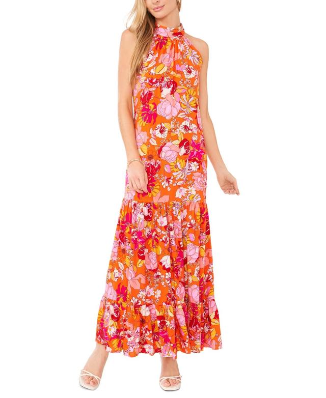 Women's Floral-Print Tiered Maxi Dress Product Image