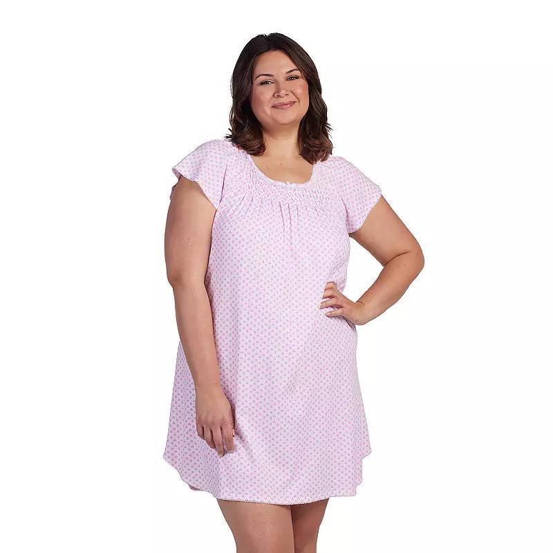 Plus Size Miss Elaine Essentials Cottonessa Short Gown, Womens Product Image