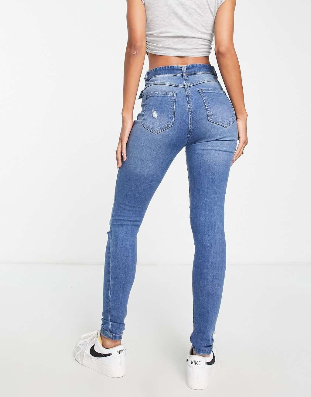 Parisian belted skinny jeans Product Image