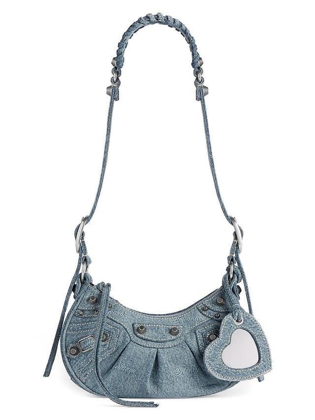 Womens Le Cagole XS Shoulder Bag Girly Allover Denim Product Image