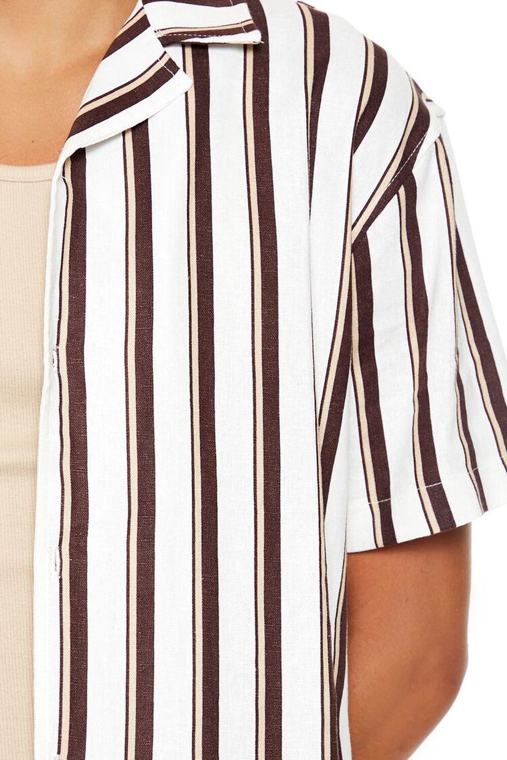 Striped Linen-Blend Shirt | Forever 21 Product Image