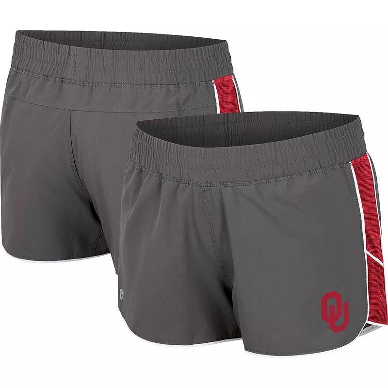 Womens Colosseum Gray Oklahoma Sooners Pull The Switch Running Shorts Product Image