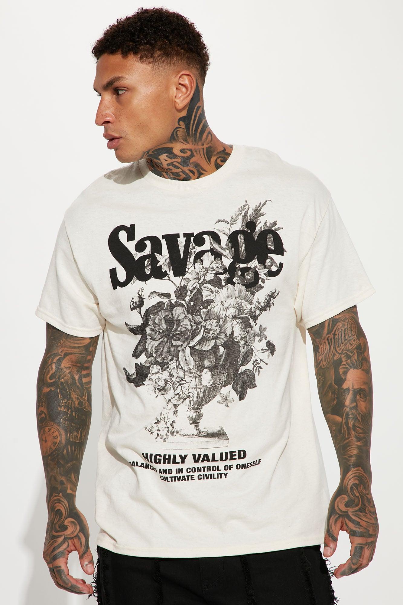 Savage Flora Short Sleeve Tee - Cream Product Image