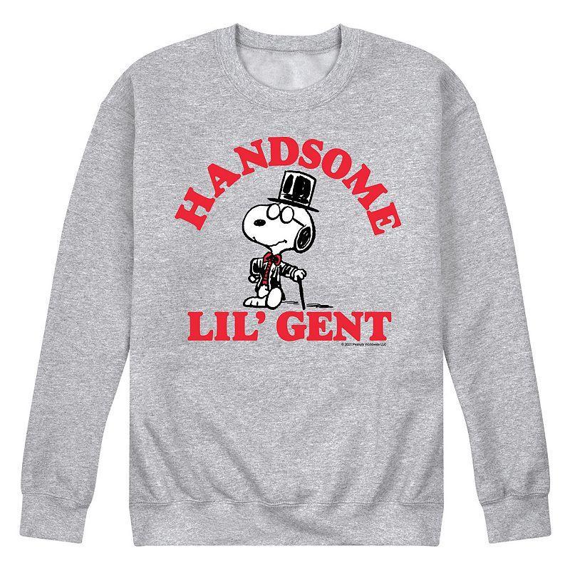 Mens Peanuts Handsome Lil Gent Fleece Sweatshirt Grey Gray Product Image