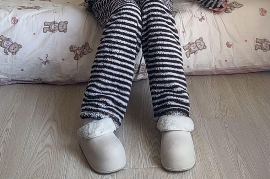 Striped Fleece Pajama Set Product Image