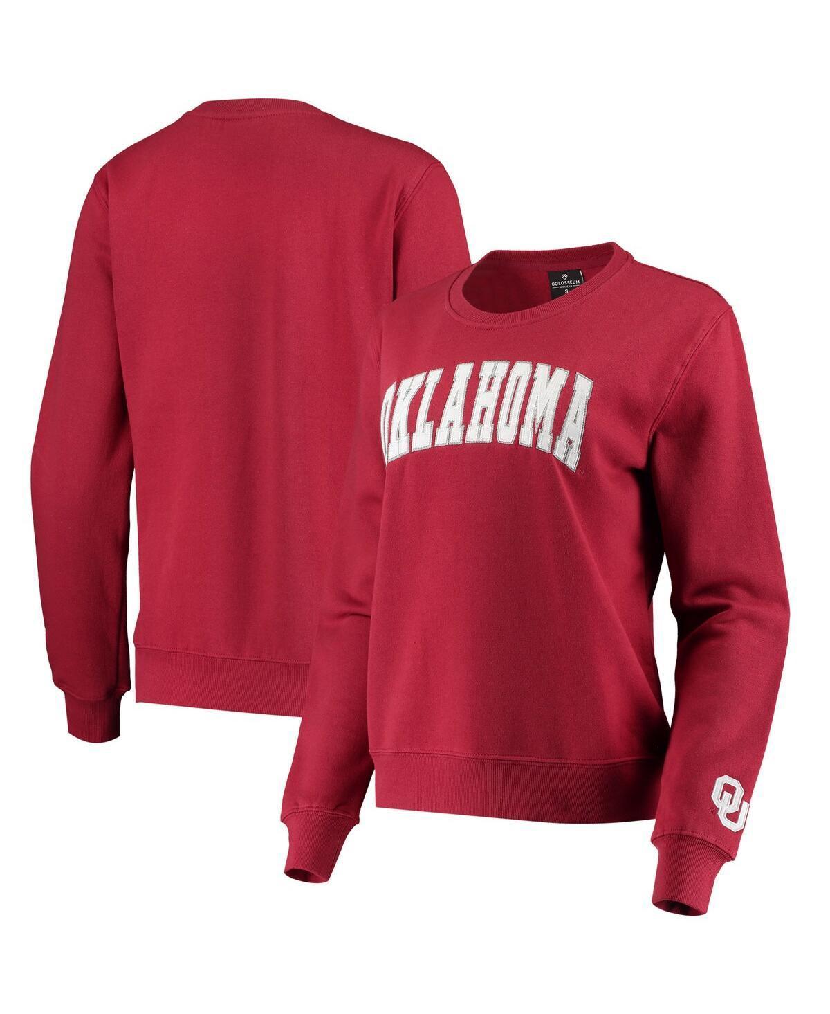 Womens Colosseum Crimson Oklahoma Sooners Campanile Pullover Sweatshirt Product Image