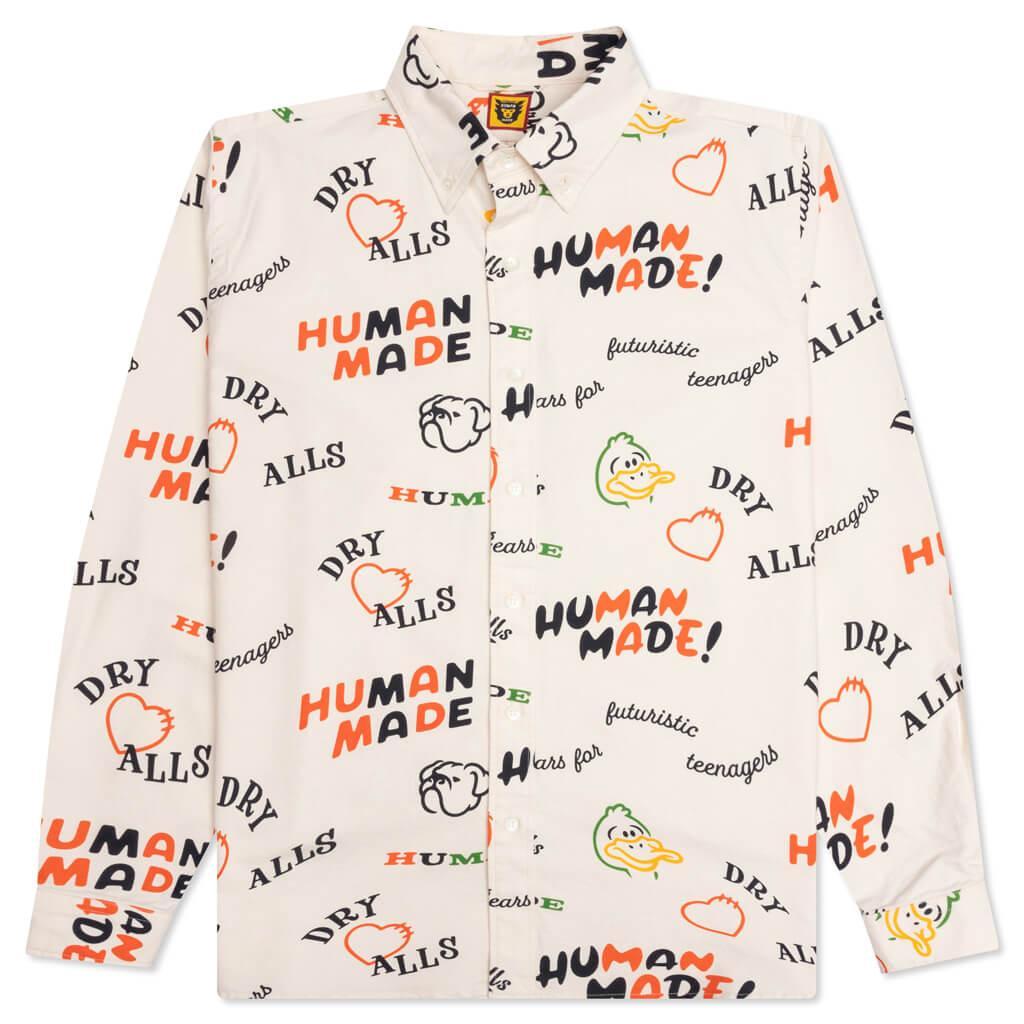 Printed BD L/S Shirt - White Male Product Image