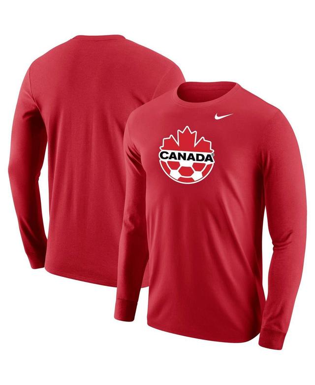 Mens Nike Red Canada Soccer Core Long Sleeve T-shirt Product Image