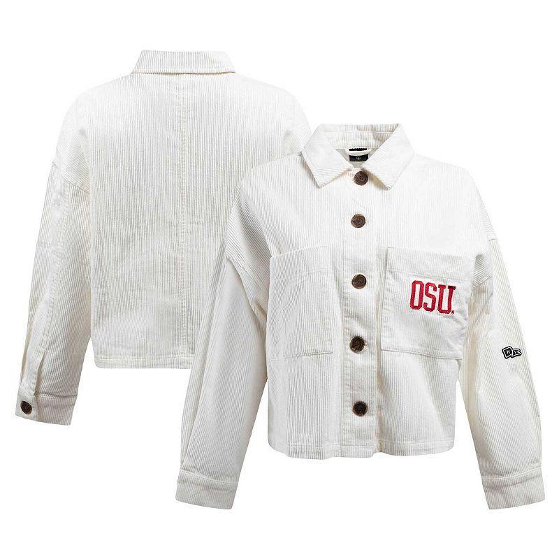 Womens Hype and Vice Ohio State Buckeyes Corduroy Button-Up Jacket Product Image