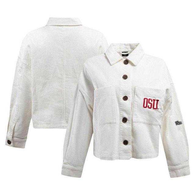 Womens Hype and Vice Ohio State Buckeyes Corduroy Button-Up Jacket Product Image