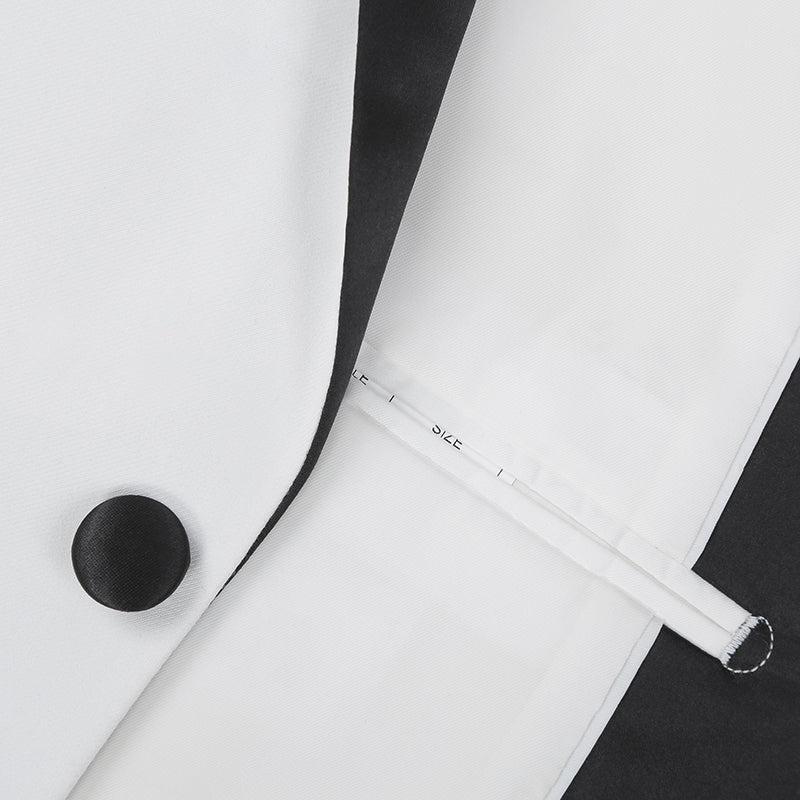 Off White 2 Piece Tuxedo Shawl Lapel Slim Fit Product Image