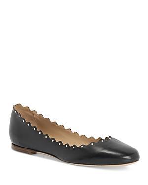 Chloe Womens Lauren Scalloped Ballet Flats Product Image