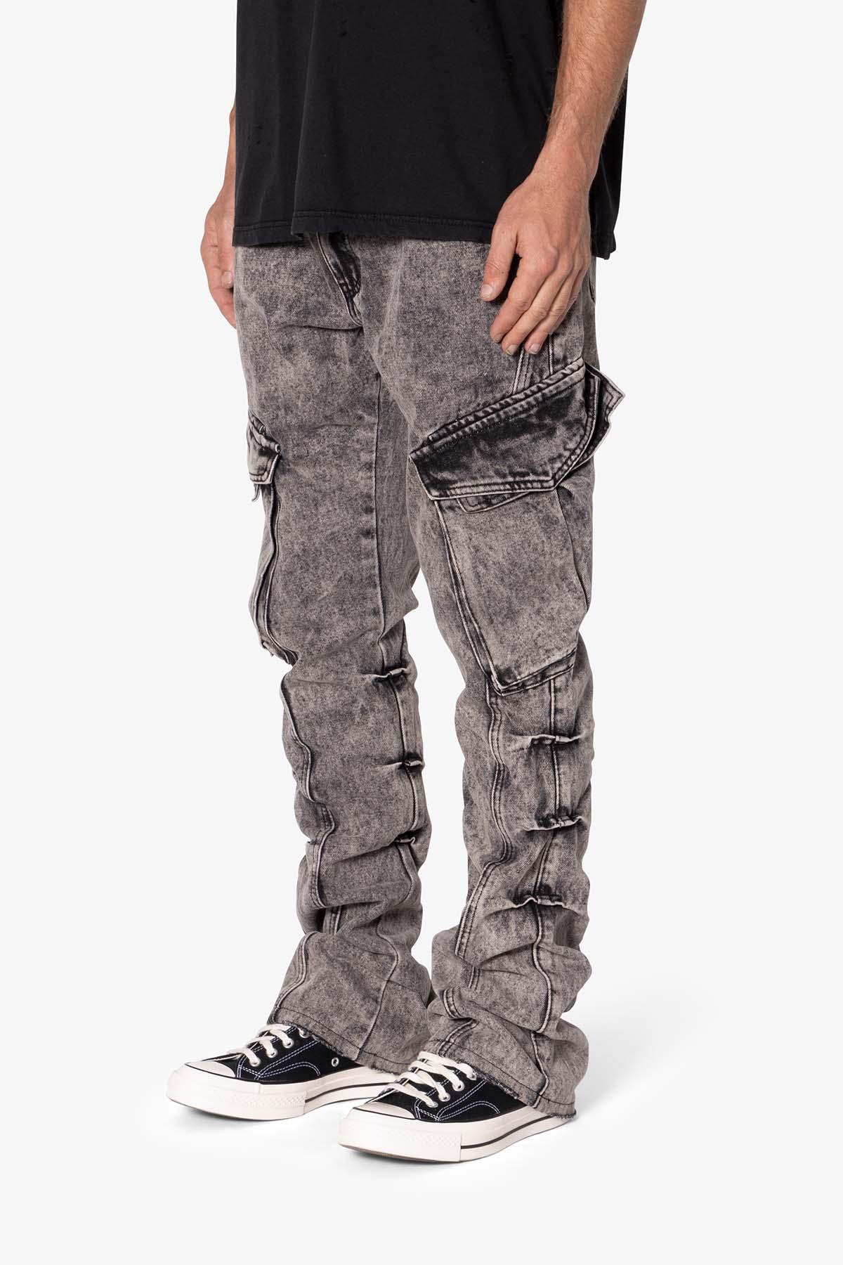 B647 Cargo Seamed Flare Denim - Grey Product Image