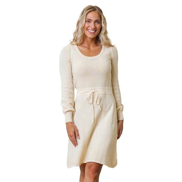 Hope & Henry Womens Long Balloon Sleeve Scoop Neck Sweater Dress Product Image